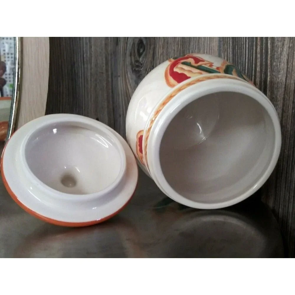 NWOB Fitz & Floyd Jar w/lid porcelain Carissa Paisley Container multicolor 5.5